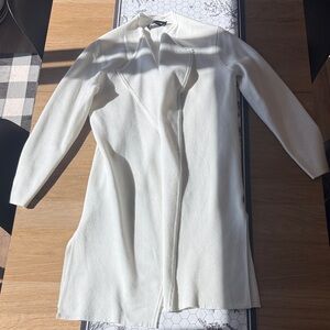 Elegant White Women's Coatigan